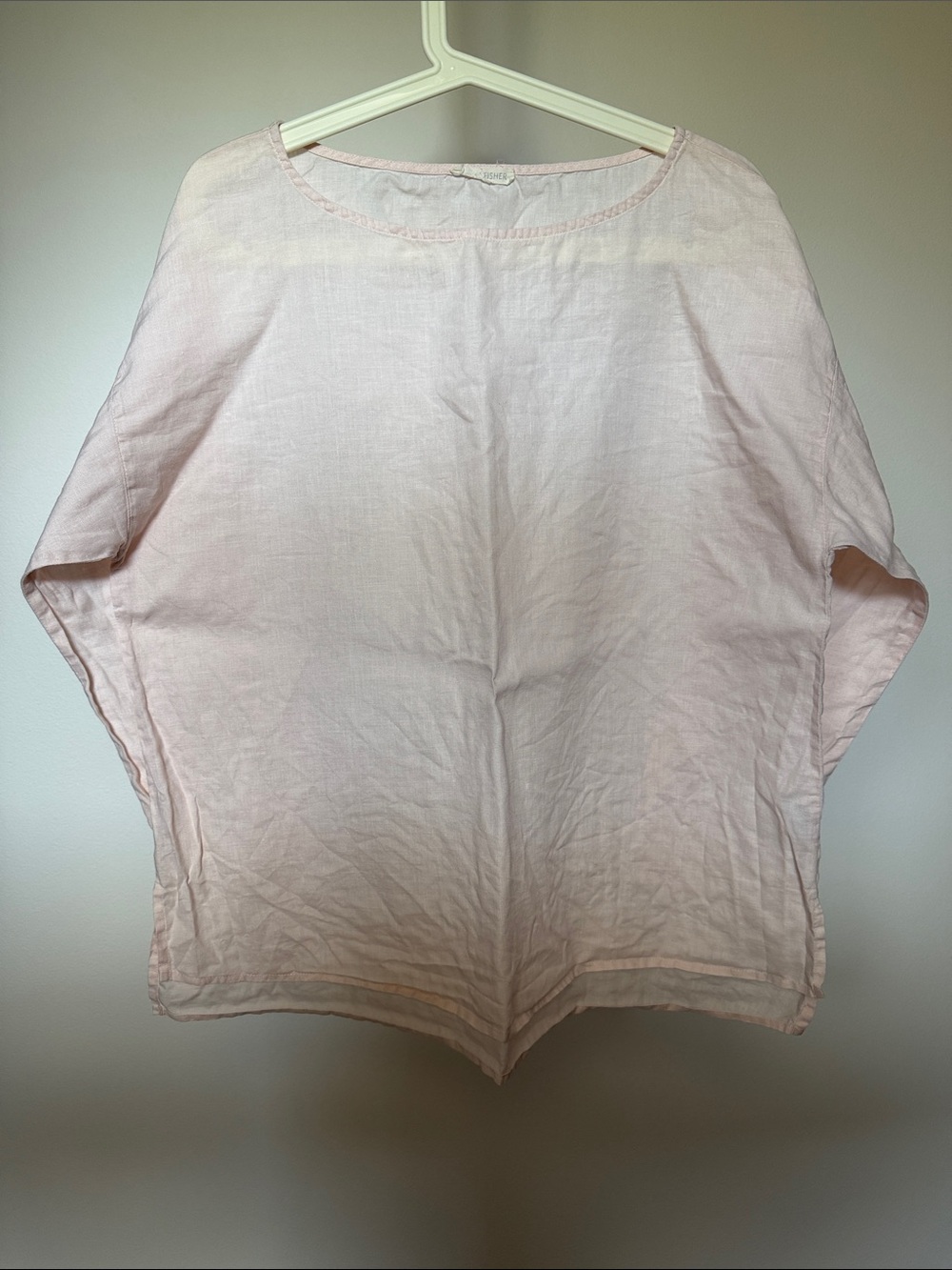 Eileen Fisher Light Pink Women's Top 100% Organic Linen XL